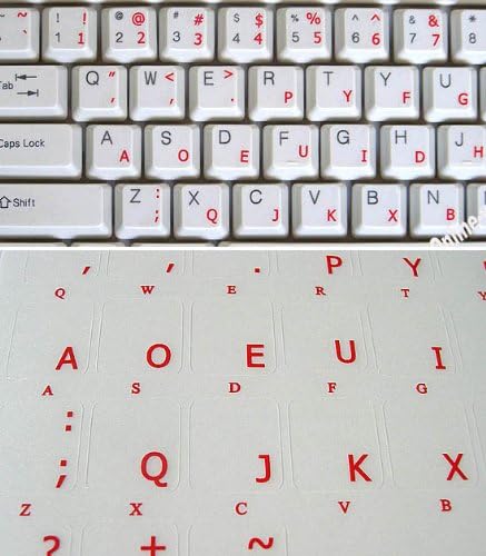 דבוז ' ק פשוטה באותיות אדומות תוויות מחשב שקופות למקלדות