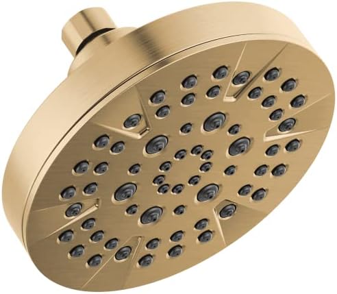ראש מקלחת זהב של דלתא-פוקוס 5 ריסוס, ראש מקלחת דלתא זהב, ראשי מקלחת, ראש מקלחת מוברש, 1.75 קצב
