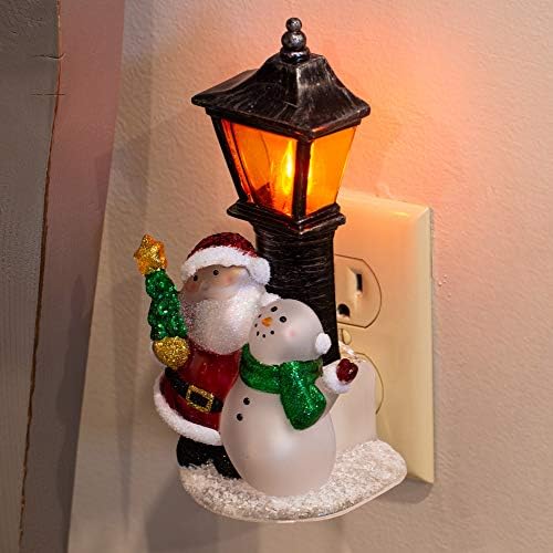 סנטה ואיש שלג 7 אינץ אקריליק מנורת הודעה דקורטיבי לילה אור