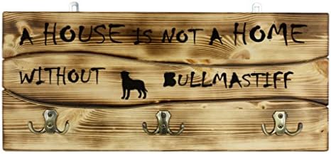 בולמסטיף, יתד קיר מעץ, קולב עם תמונתו של כלב