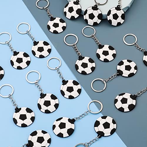 Doyodoya 36 חבילה מחזיקי מפתחות רשימות כדורגל ספורט רשימות מפתחות לבנים לילדים בית ספר קרנבל קרנבל כדורגל