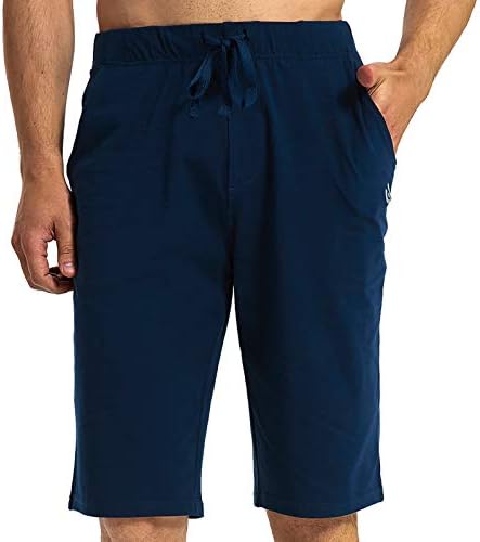 מכנסי זיעה כותנה של Hartpor Mens 12 מכנסי אימון ארוכים יוגה קצרים אתלטים פיג'מה רופפת ג'רזי מכנסיים