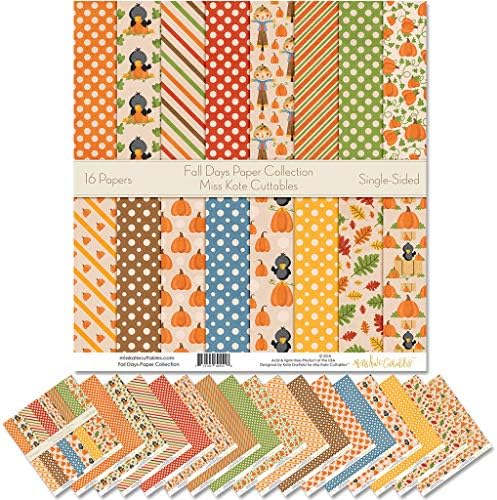 חבילת נייר תבניות - ימי סתיו - אוסף המומחיות של Scrapbook Premium נייר חד צדדי 12 x12 כולל 16 גיליונות