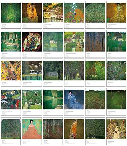 גלויות אמנות יפהפיות סט של 30 גוסטב קלימט פוסט כרטיס מגוון חבילה נוף ציור מפורסם, 4X6 אינץ '