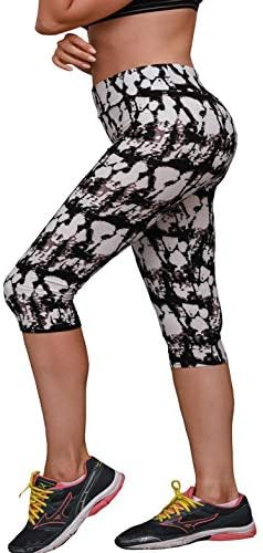 M racle's הדפס נשים אימון פעיל יוגה קפרי חותלות מכנסיים נמתחים