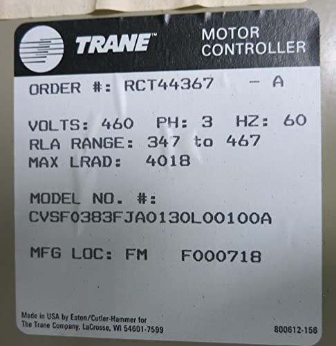 Trane Centravac 460V 346RLA CH530 WYE-DELTA CHILLER STARTER CVS CVS COVS CVS