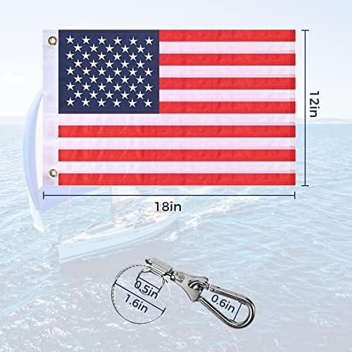 2 חבילה אמריקאי סירת דגל עם 4 סירת דגל מוט מלחציים, סירת אביזרי ימי ארהב דגל עם כפול צדדי רקום