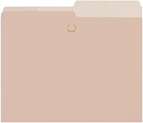 אלפרד סונג קובץ תיקיית, לבן עם גברת עיצוב וזהב קישוט, מכתב גודל, 1/2 לחתוך כרטיסייה, דקורטיבי-12 חבילה