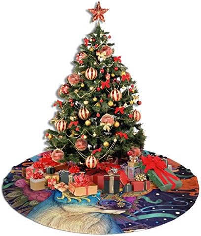 LVESHOP צבעוני איילים לחג המולד חצאית עץ חג המולד יוקרה עגול עגול מקורה חיצוני כפרי קישוטי חג חג