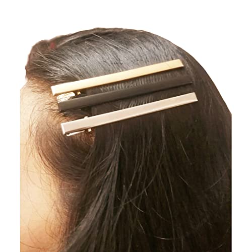שיער קליפים, חבילה של 18 יחידות 3.15 מתכת מוצק צבע אליגטור שיער קליפים,מט מתכת ארוך ורזה שיער