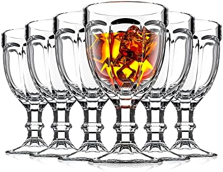 אומיטה בציר מתומן עיצוב גביע יין משקפיים סט של 6-10.2 עוז. - מושלם עבור אייס תה, משקאות, סודה, מיץ,