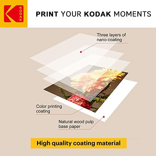 Kodak Photo Paper Gloss 4 x6, 100 Count, 66LB-230G/M2 משקל, עובי 11.9 מיל, נייר תמונה בצבע מלא