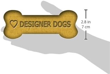 לדמיין זה 7-אינץ על ידי 2-1 / 4-אינץ רכב מגנט ביסקוויט עצמות, אהבת מעצב כלבים