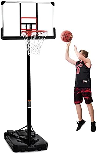 מרקס חישוק כדורסל נייד ושער עם מדידת קפיצה אנכית, שפת פריצת דאנק סלאם, מערכת כדורסל הניתנת להתאמה בגובה 10ft עם
