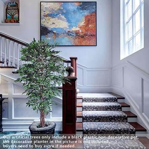 עץ משי מלאכותי של Aveveas 6ft עם סיר משתלת פלסטיק, צמח מזויף למשרד בית חווה בית מגורים
