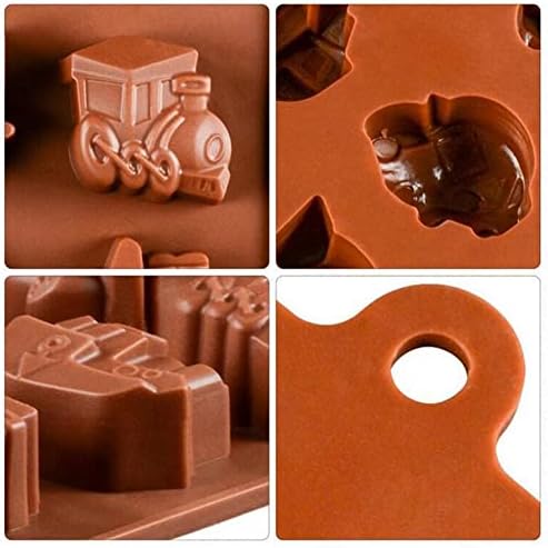 תבניות שוקולד סיליקון 8 חלשות מטוס רכבת מכונית ספינה עוגת עובש עובש אפייה מחבת סיליקון תבניות סבון