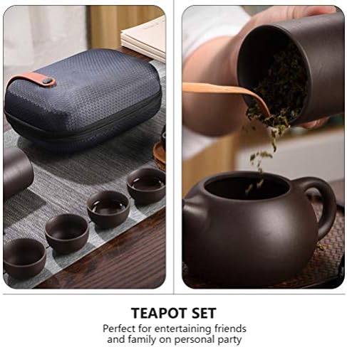 ערכת תה יפנית של Doitool סט תה סיני סט קונגפו כוס תה קונגפו סט סיר סיר סיר סיר תה תה כוסות תה קרמיקה עם תיק