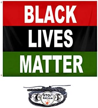 N/D Black Lives Matter Flag 3x5 ft, סימן חצר שחור חומר שחור, סימן מדשאה שחור שחור, סימני חומר