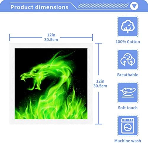קיגאי 6 ​​חבילות דרקון ירוק מכביסה על מכות אש - מגבות פנים רכות, מגבות כושר, איכות מלון וספא, מגבות אצבעות כותנה