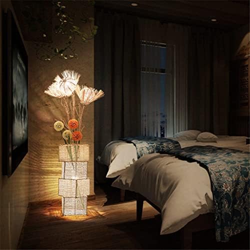 WENLII RATTAN FURM FAND B&B סינית חדר תה יצירתי מנורה לחדר שינה מנורת מיטה