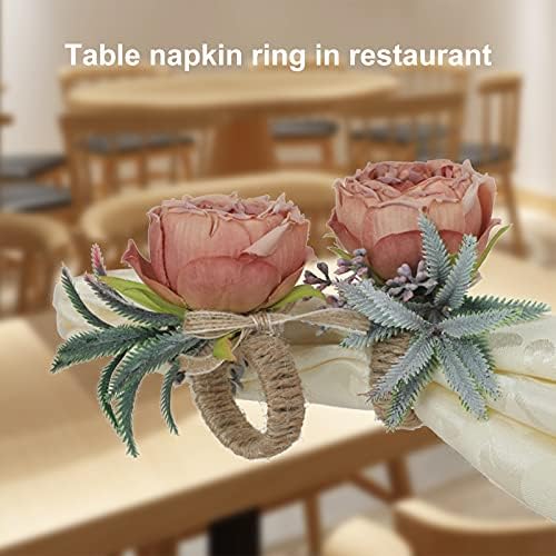 טבעת מפית של 2 PCS, אבזם מפיות מפית פרחים, אבזמים לחג המולד, קישוטי שולחן מסיבות קרנבל, סימולציה רומנטית