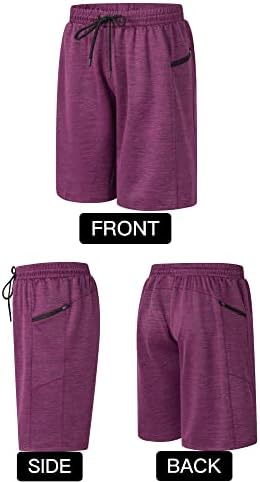 מכנסי אימון אתלטיים של PRTCYPNT מכנסיים קצרים מהיר יבש 10 אינץ 'מכנסי כושר עם כיסי רוכסן משיכות