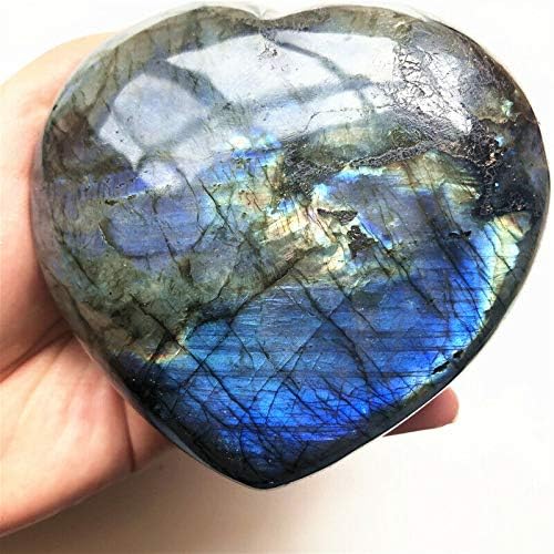 Ruitaiqin Shitu 1 pcs בגודל גדול Labradorite Quartz Crystal Hand מגולף צורת לב ריפוי קישוט רייקי אבנים טבעיות