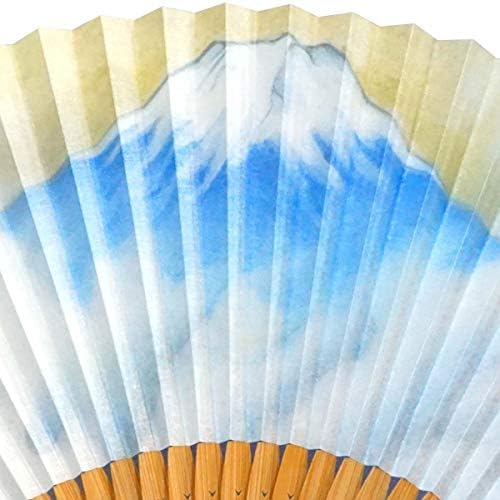 מאוורר מתקפל עיצוב דו צדדי שנעשה בקיוטו, יפן. אוהדי ידיים לגברים. אוהד יד יפני. Sky-Mt כחול. פוג'י / 富士山 1510