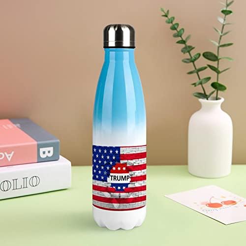 דגל אמריקאי ארהב וטראמפ 17oz בקבוק מים ספורט נירוסטה אבק מבודד צורת קולה בקבוק ספורט לשימוש חוזר