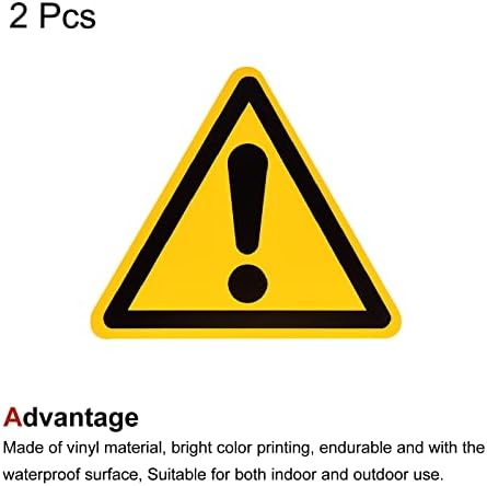 משולש פטיקיל זהירות זהירות שלט אזהרה דבק עצמי צהוב עם מילים שחורות 50 ממ/1.95 אינץ 'למכונה, מכשיר