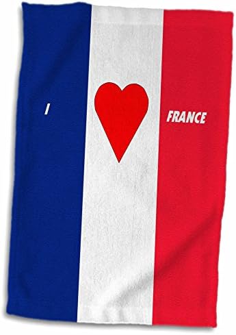 3drose Florene אהבה לדגלי המדינה - אני אוהב צרפת - מגבות
