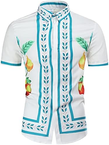 חולצות הוואי ספורט לגברים כפתור מזדמן שרוול קצר שרוול צבעוני מודפס חוף חוף טרופי חולצה הוואי
