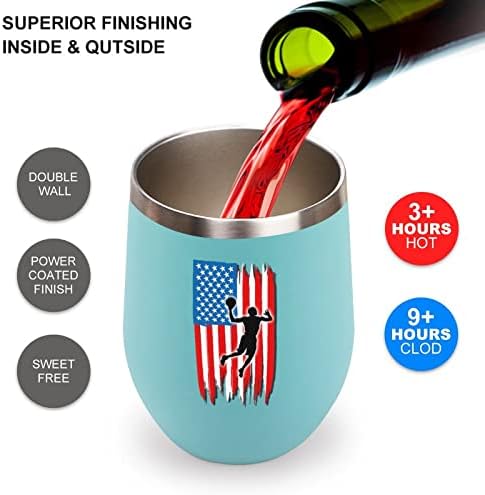 כוס בקבוק כדורסל דגל אמריקאי עם מכסה עם כוס נירוסטה מבודדת כוס קיר כפולה כוסית בית כוסות בית