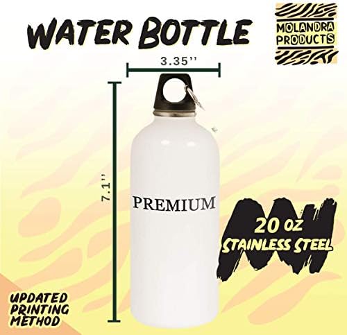 מוצרי מולנדרה פדיטי - 20oz hashtag נירוסטה בקבוק מים לבן עם קרבינר, לבן