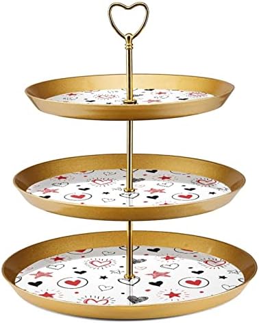 3 שכבת עוגת עמדות לבבות וכוכבים שולחן קינוח שולחן שכבות מגשי הגשה למסיבות