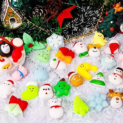 Aibeque 30 PCS חג המולד Mochi Mochi Squishy Toy