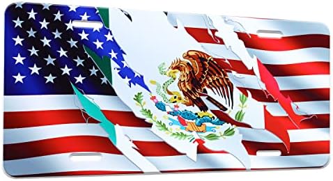 מקסיקו אמריקה דגל לוחית רישוי כיסוי לוחית רישוי מצחיק קישוט רכב קישוט יהירות תג תגי נירוסטה מסגרת לוחית רישוי