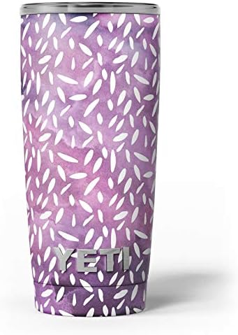 תכנן דוושות פרחים לבנות של Skinz מעל פני גראנג 'סגולים - ערכת עטיפת ויניל מדבקות עור תואמות את כוסות הכוס