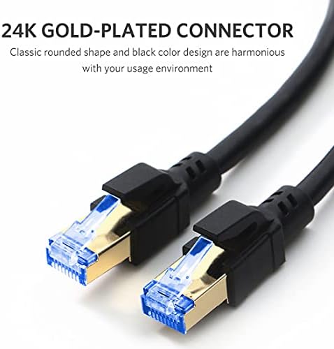 כבל Ethernet של Attmono Cat8, כבל תיקון רשת מקצועי 40 ג'יגה -ביט לשנייה 2000MHz S / FTP LAN חוטי