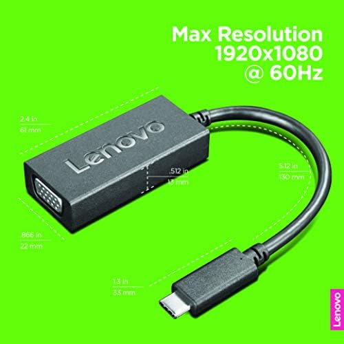Lenovo USB-C מתאם VGA, שחור GX90M44578