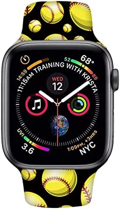 Ball Game Sport Sport Watchs תואמות ל- Apple Watch 38 ממ/40 ממ/41 ממ/42 ממ // 44 ממ/45 ממ, רצועות כף יד מתכווננות