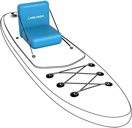 מושב לוח ההנעה המתנפח, מושב משענת גב נוחה עם 2 רצועות + 2 רצועות מתכווננות, אביזרי לוח ההנעה מתאימים לקיאק גדול