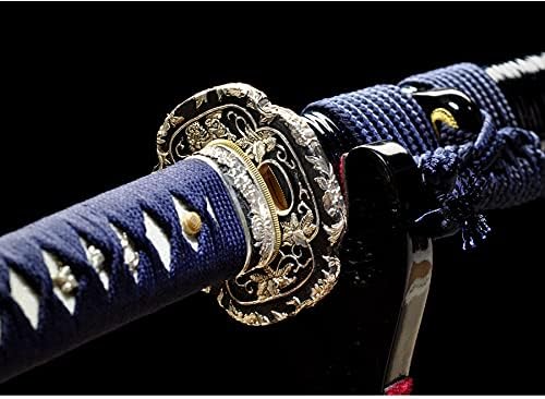 GLW קטאנה סמוראי קטאנה 1095 חימר פלדה סכין גילוח מחוספס חדים מוכנים לקרב חרבות המון אמיתי בעבודת יד טאנג יפנית