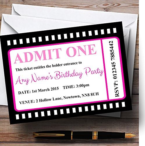 כרטיס סרט הזמנות למסיבת יום הולדת בהתאמה אישית