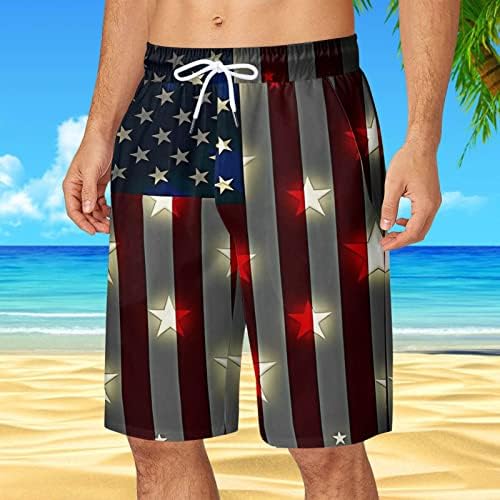 קיץ זיעה מכנסיים קצרים לגברים גברים של קיץ עצמאות יום בתוספת גודל מכנסיים כיס שרוך גברים של לוח מכנסיים קצרים עם