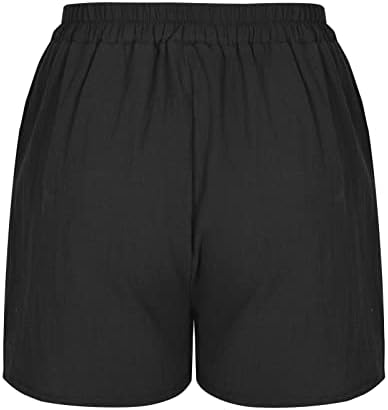 LMSXCT נשים מכנסיים קצרים קלים משקל קזים מכנסיים קצרים מזדמנים מכנסיים קצרים אלסטיים כפתורי פשתן כותנה