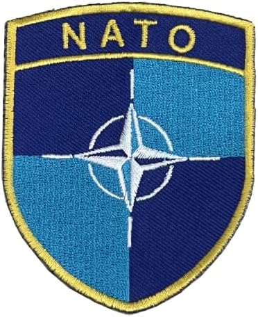 טלאי רקום של נאטו A-One טלאי רקום + דגל בלגיה טלאי עורים חמים, דגל ארגון האמנה הצפונית אטלנטי
