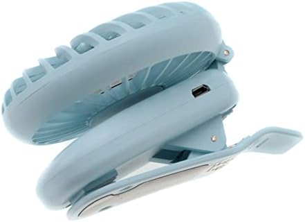 מאוורר שימושי אטסומי-82424 מאוורר נייד עם קליפ, 4-דרך, אור כחול, טעינה, שולחן שימושי, קליפ צוואר, רצועת צוואר