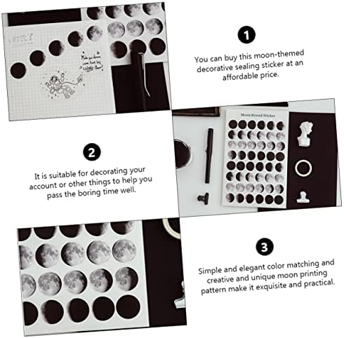 20 גיליונות צבע נייר חשבון עם ירח איטום מכתבים מדבקות ליקוי דקורטיבי אופנה מעטפת אלבום מדבקות מחשב נייד ילדי דבק