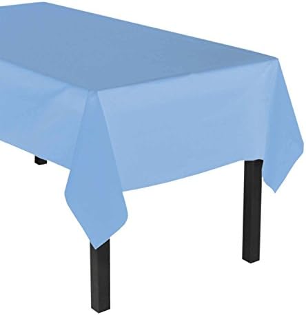12 חבילה 54 x 108 כיסוי שולחן מפת מפת מפת מפלסטיק לכל מסיבה או אירוע - כחול בהיר